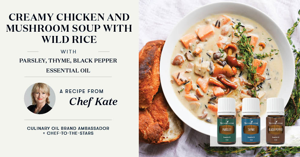 Creamy Chicken and Mushroom Soup with Wild Rice